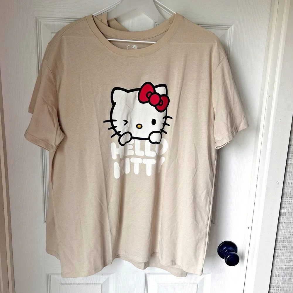 Hello Kitty &‎ Frends T-Shirt Sanrio Unisex Large Tee Tan NWOT 2024 Cartoon BxK
